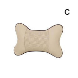 1PC Car Neck Pillows Car Headrest Cushion Support Seat Accessories Universal - Beige