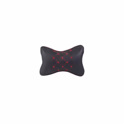 1 Pcs Car Neck Pillows Pu Leather Head Support Protector Black/Red Universal - 5