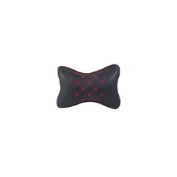 1 Pcs Car Neck Pillows Pu Leather Head Support Protector Black/Red Universal - 5