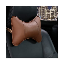 Car Neck Pillows Pu Leather head support protector black/red universal - Brown
