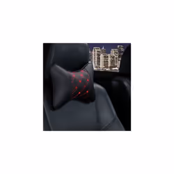 Car Neck Pillows Pu Leather head support protector black/red universal - black red