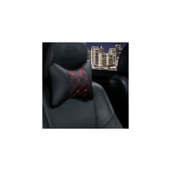 Car Neck Pillows Pu Leather head support protector black/red universal - black red