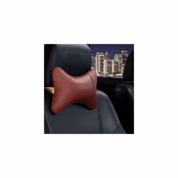Car Neck Pillows Pu Leather head support protector black/red universal - Red