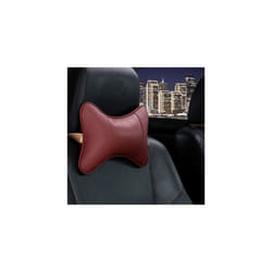 Car Neck Pillows Pu Leather head support protector black/red universal - Red