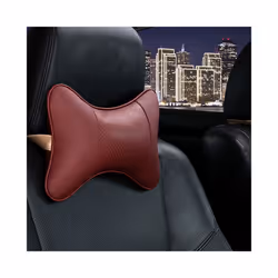 Car Neck Pillows Pu Leather head support protector black/red universal - Red