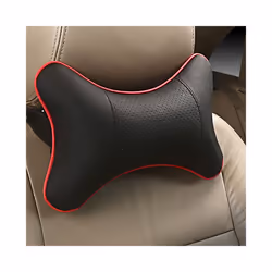 Car Neck Pillows Pu Leather head support protector black/red universal - Black red edge
