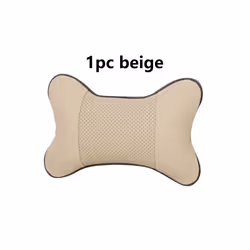Universal Car Neck Pillows Neck Headrest Protector PVC Leather  Headrest - beige