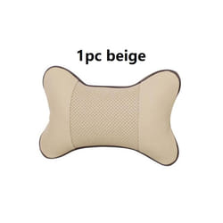 Universal Car Neck Pillows Neck Headrest Protector PVC Leather  Headrest - beige