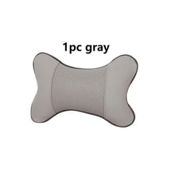 Universal Car Neck Pillows Neck Headrest Protector PVC Leather  Headrest - gray
