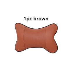 Universal Car Neck Pillows Neck Headrest Protector PVC Leather  Headrest - brown