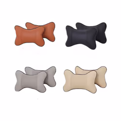 Car Leather Neck Pillow Headrest for BMW E60 E30 F30 F10 F20 E36 F15 F25 - 1 PCS Grey