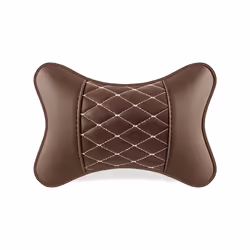 Car Neck Pillows Both Side Pu Leather 1pcs Pack Headrest For Head Pain - B-caffee