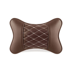Car Neck Pillows Both Side Pu Leather 1pcs Pack Headrest For Head Pain - B-caffee