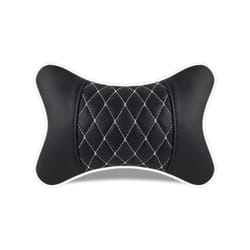 Car Neck Pillows Both Side Pu Leather 1pcs Pack Headrest For Head Pain - B-balck
