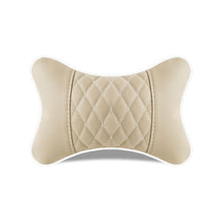 Car Neck Pillows Both Side Pu Leather 1pcs Pack Headrest For Head Pain - B-beige