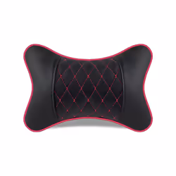 Car Neck Pillows Both Side Pu Leather 1pcs Pack Headrest For Head Pain - B-black red