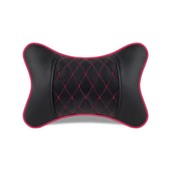 Car Neck Pillows Both Side Pu Leather 1pcs Pack Headrest For Head Pain - B-black red