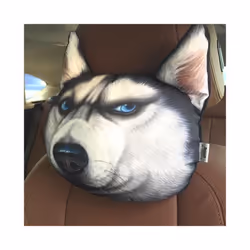 Newest 2022 3D Printed Dog Cat face Car Headrest Neck Rest Auto Neck Safety - 13 Without filler