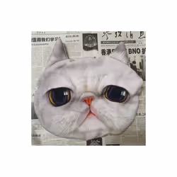 Newest 2022 3D Printed Dog Cat face Car Headrest Neck Rest Auto Neck Safety - 14 Without filler