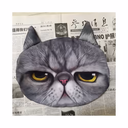Newest 2022 3D Printed Dog Cat face Car Headrest Neck Rest Auto Neck Safety - 1 Without filler