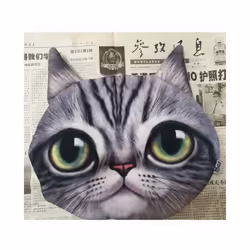 Newest 2022 3D Printed Dog Cat face Car Headrest Neck Rest Auto Neck Safety - 12 Without filler