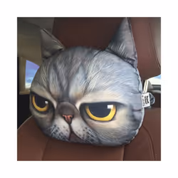 Newest 2022 3D Printed Dog Cat face Car Headrest Neck Rest Auto Neck Safety - 2 Without filler