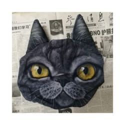 Newest 2022 3D Printed Dog Cat face Car Headrest Neck Rest Auto Neck Safety - 3 Without filler