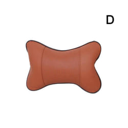 1pcs Universal Car Neck Pillow Leather Breathable Mesh Auto Car Neck Rest - Brown