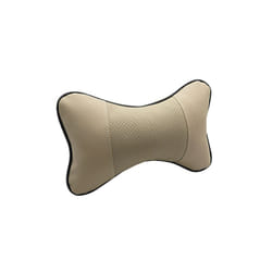 Car Seat Headrest Covers Car Leather Breathable Safety Pillow Auto Car - Beige