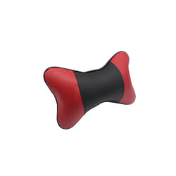 Car Seat Headrest Covers Car Leather Breathable Safety Pillow Auto Car - Black Red
