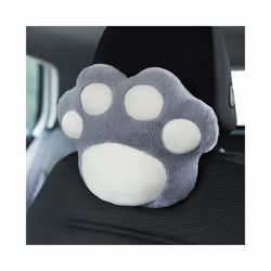2023 Car Plush Headrest Neck Pillow Cute Cat Paw Feminine Decoration In - grey headrest