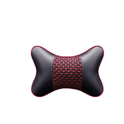 Car Neck Pillows Both Side Pu Leather 1pcs Pack Headrest For Head Pain - A-black red