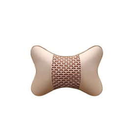Car Neck Pillows Both Side Pu Leather 1pcs Pack Headrest For Head Pain - A-beige