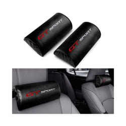Car Seat Neck Head Support Pillow Carbon Fiber Leather Headrest Cushion - For Jeep