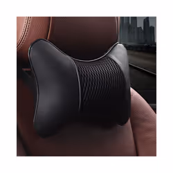 1Pcs PU Leather Car Pillows Headrest Neck Rest Cushion Support Seat Accessories - black
