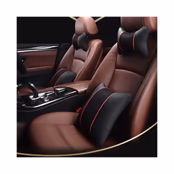 1Pcs PU Leather Car Pillows Headrest Neck Rest Cushion Support Seat Accessories - black