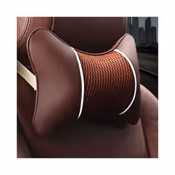 1Pcs PU Leather Car Pillows Headrest Neck Rest Cushion Support Seat Accessories - brown