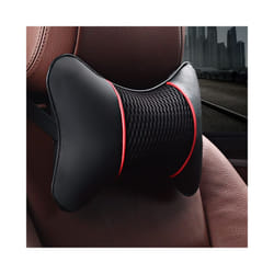 1Pcs PU Leather Car Pillows Headrest Neck Rest Cushion Support Seat Accessories - red black