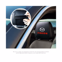 Car Headrest Cover Car Logo Pillow Protector Case For Mazda 3 Mazda 6 - 2 PCS Mazda