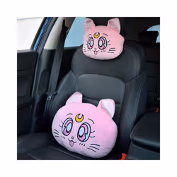 Cartoon Car Headrest Pillow Cute Car Luna Cat Head Plush Neck Pillow Car - 6