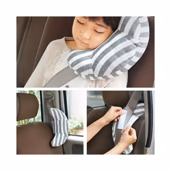 Car Seat Headrest Sleeping Head Support Children Nap Shoulder Belt Pad - blue