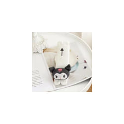 Cute Car Pillow Baby Car Headrest Neck Pillow Cartoon Black Devil Plush - seat belt cover A