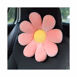 Cute Flower Car Neck Pillow Cushion Soft Car Headrest Waist Pillow Safety - Pink head pillow