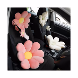 Cute Flower Car Neck Pillow Cushion Soft Car Headrest Waist Pillow Safety - Pink head pillow