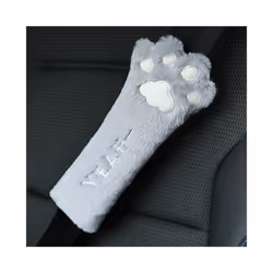 Car Female Decorative Seat Belt Protection Waist Cover Car Plush Headrest - Grey headrest