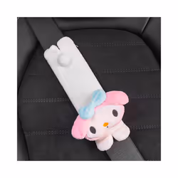 Cute Car Seat Pillow Pink Car Headrest Neck Pillow Cartoon Black Devil - 1pcs pink belt