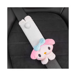 Cute Car Seat Pillow Pink Car Headrest Neck Pillow Cartoon Black Devil - 1pcs pink belt