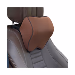 Car Headrest Head Seat Cushion Neck Pillow Rest Memory Foam Cotton Cover - Brown
