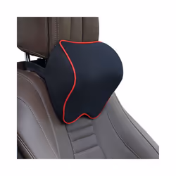 Car Headrest Head Seat Cushion Neck Pillow Rest Memory Foam Cotton Cover - Black red