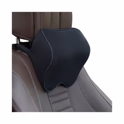 Car Headrest Head Seat Cushion Neck Pillow Rest Memory Foam Cotton Cover - Black